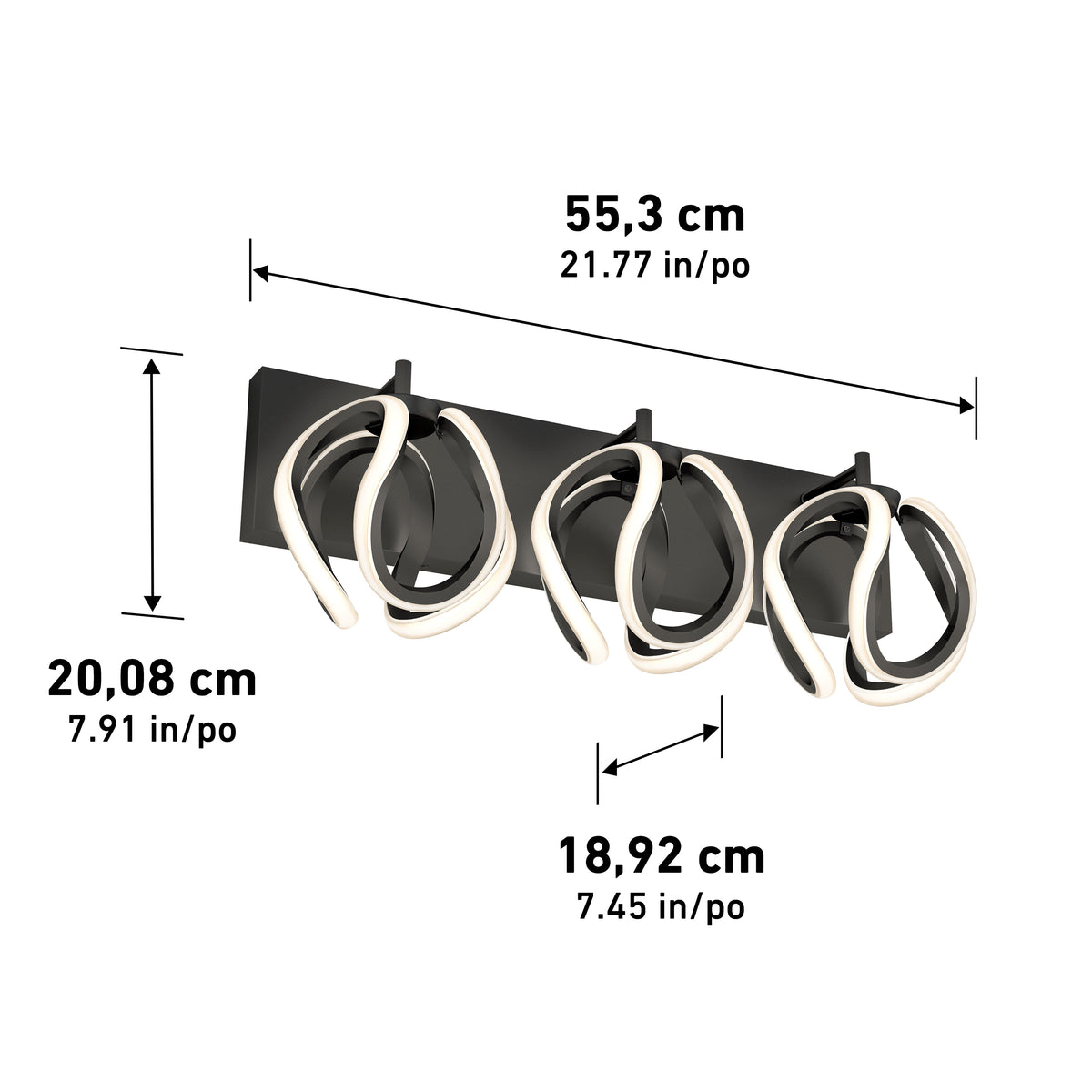 Vivaldi LED contemporary bathroom vanity light 3 CCT