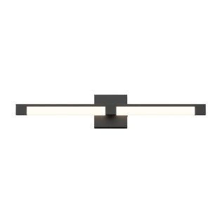 The Artika Tivoli modern LED bathroom vanity light 5 CCT is a sleek, wall-mounted fixture with a rectangular design, dark central base, and two illuminated bars. Adjustable lighting and multiple color temps create personalized ambiance.
