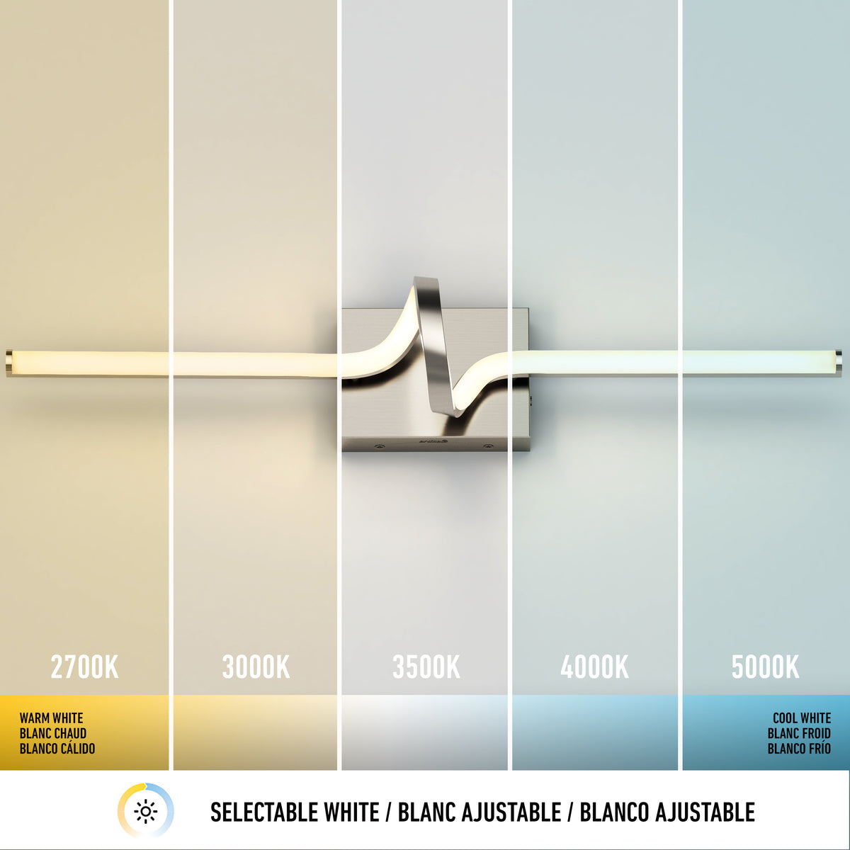 Bowtie 29 pulg (74 cm) luminario de baño LED integrado 5 TCL para baño