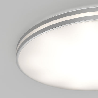 Artika GLOW 30 in. LED Flush Mount Ceiling Light, silver rim, remote, 5 selectable CCTs, shines brightly in any room.