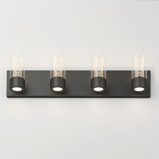 Artika Essence 27-in LED vanity light: modern 1-light fixture with a sleek rectangular black base for bathroom.