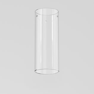 The Artika-CAN-dev Outer glass cylinder replacement part (259 mm) is shown suspended against a plain light gray background, featuring small holes near its top edge.