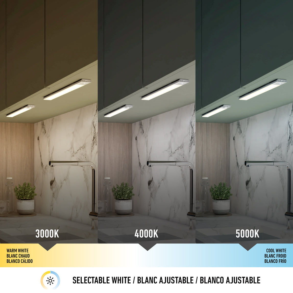 Outline under cabinet LED light 3CCT - pack of 3