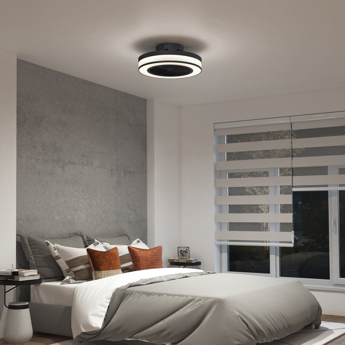 Elton 49 cm (19 po) DEL moderne fandelier ventilateur de plafond avec lumière - télécommande incluse