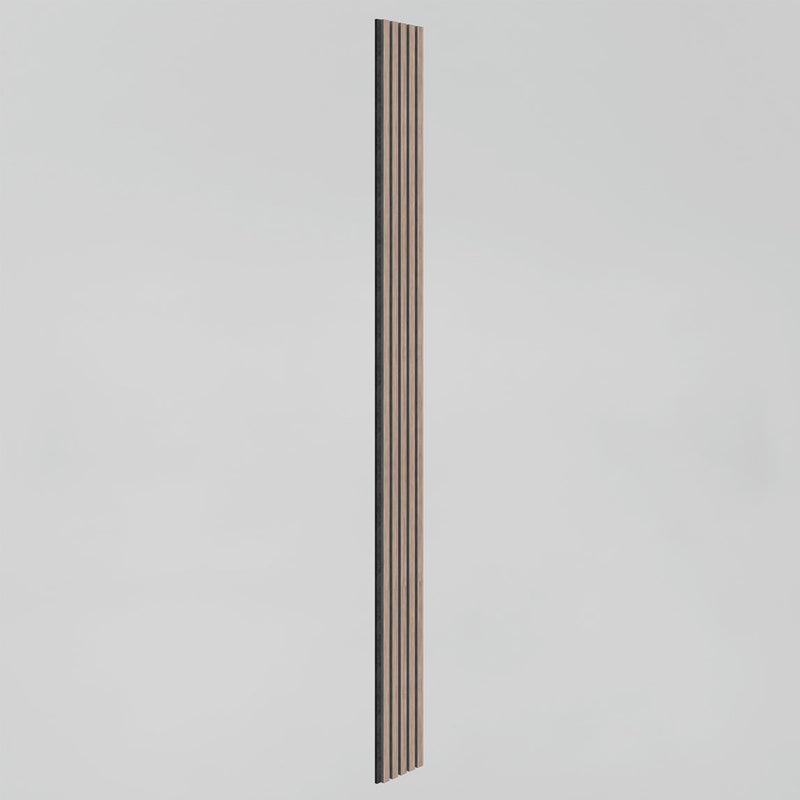 The Artika Sonolok sound-absorbing wall panel kit features a single vertical wooden slat with evenly spaced narrow grooves, displayed against a plain light gray background.