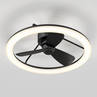 The Artika Darren 23 in. LED fandelier ceiling fan with remote features a modern three-blade design and integrated light ring.
