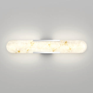 Artika Selena LED bathroom vanity light with marble-like frosted shade and two metallic brackets, 3 CCT settings.
