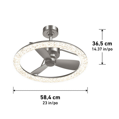 Carat 23" LED Modern Ceiling Fan with Remote Control