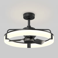 The Artika Sunnyvale 23" LED modern fandelier ceiling fan with light and remote is mounted on a white ceiling.