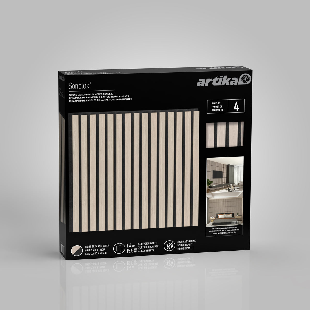 Sonolok 15.5 ft sound-absorbing wall panel kit (4-pack)