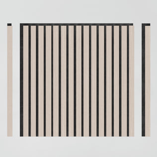 The Artika Sonolok 15.5 ft sound-absorbing wall panel kit (4-pack) features a square panel with alternating vertical black and light wood slats, plus a matching slat on each side, set against a plain light background.