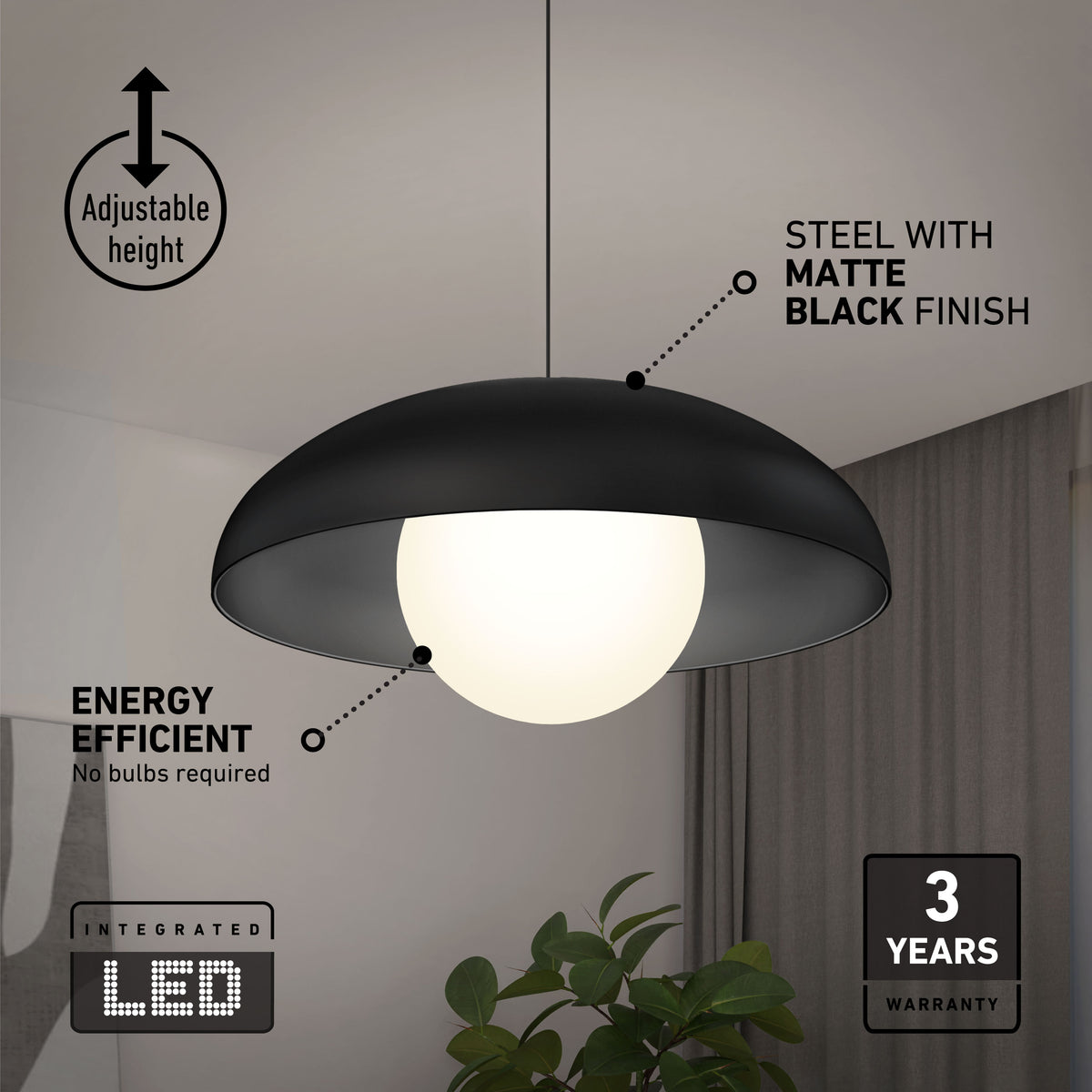 Boden suspension moderne rustique à DEL 3 CCT