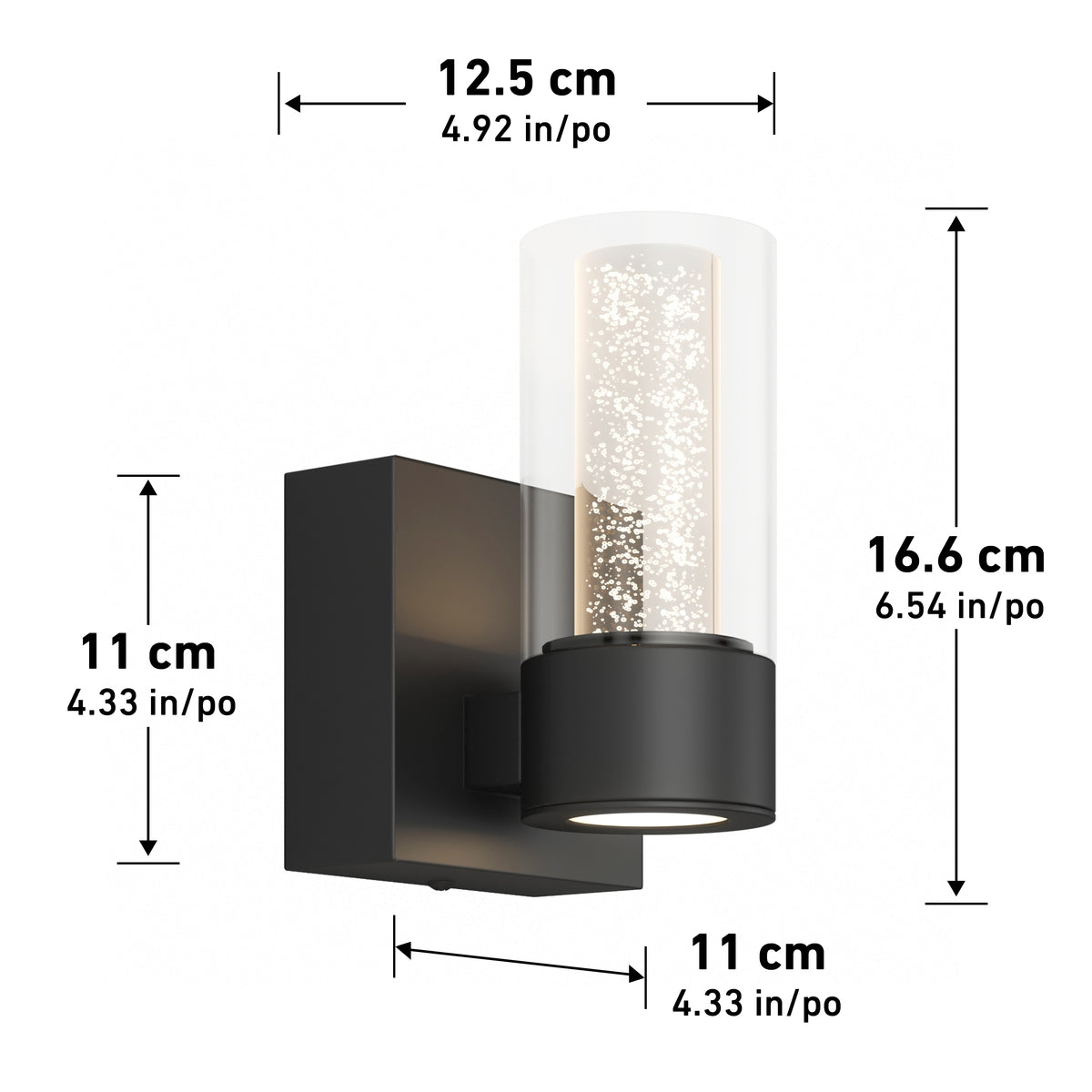 Essence 4 pulg (11 cm) luminario de vanidad de 1 luz LED moderno para baño