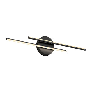The Artika Cisco 27-in (69 cm) Integrated LED 5-CCT Vanity Light Bar features slim, parallel bars on a black base, ideal for bathroom lighting with adjustable color temperature. Shown on a white background.