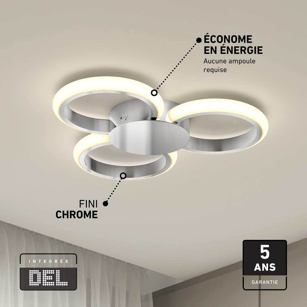 Nyala luz de techo LED moderna empotrada 38 cm (15 in.) 5 CCT