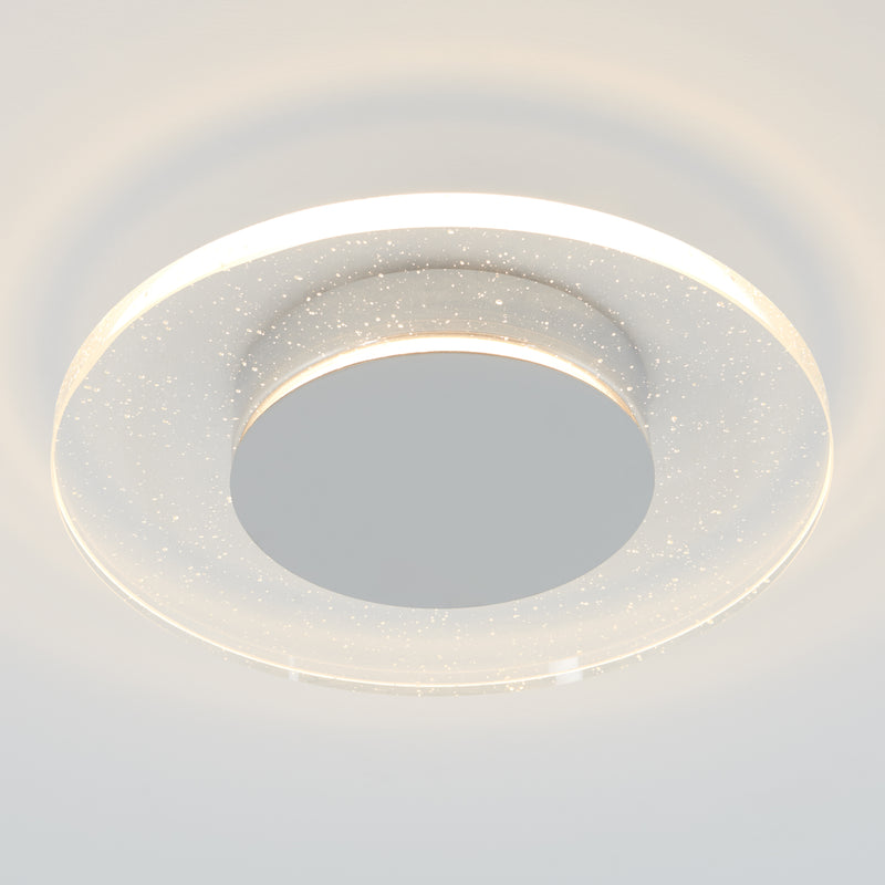 Essence Disk 13 in. (33 cm) Modern LED Flush Mount Ceiling Light, Chrome