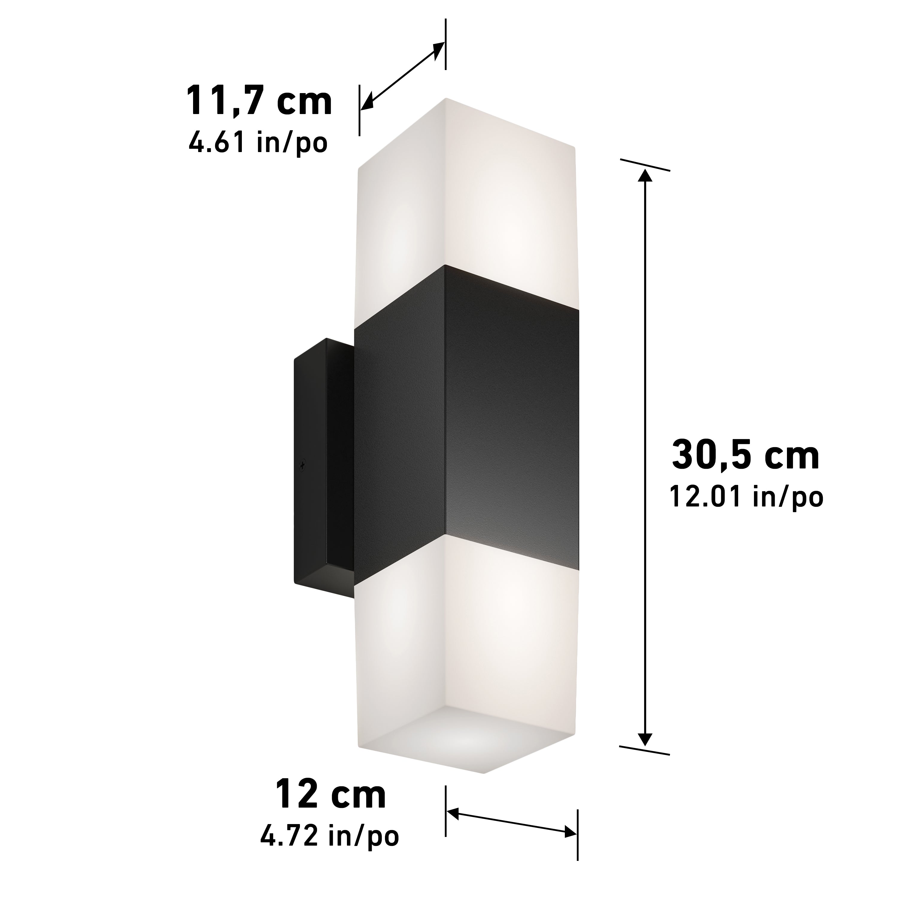 Lennox LED Wall Light 3 CCT Matte Black in Matte Black | Artika Canada