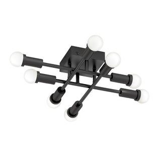 The Artika Aristo LED flush mount 3 CCT is a modern black ceiling light with eight bulbs and adjustable color temperature.