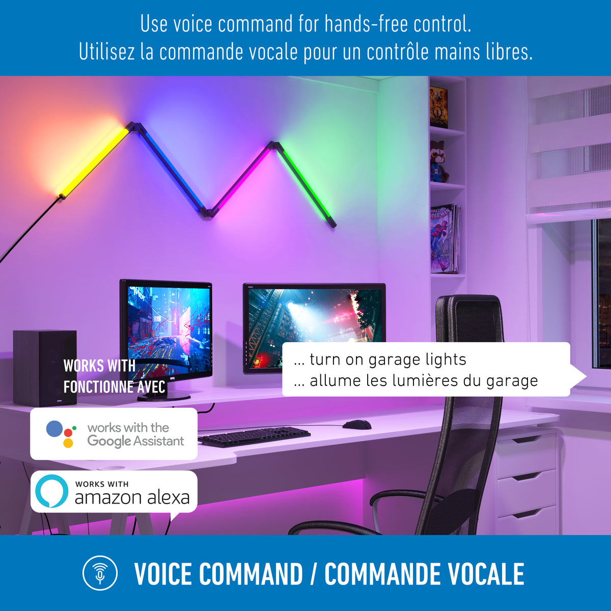 Fitch smart foldable RGB LED gaming floor lamp