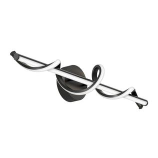 The Artika Coda 27-in (69 cm) Integrated LED 5-CCT Vanity Light Bar features a sleek black base with a wavy white LED spiral, offering modern style and adjustable lighting—perfect for elevating any bathroom vanity.
