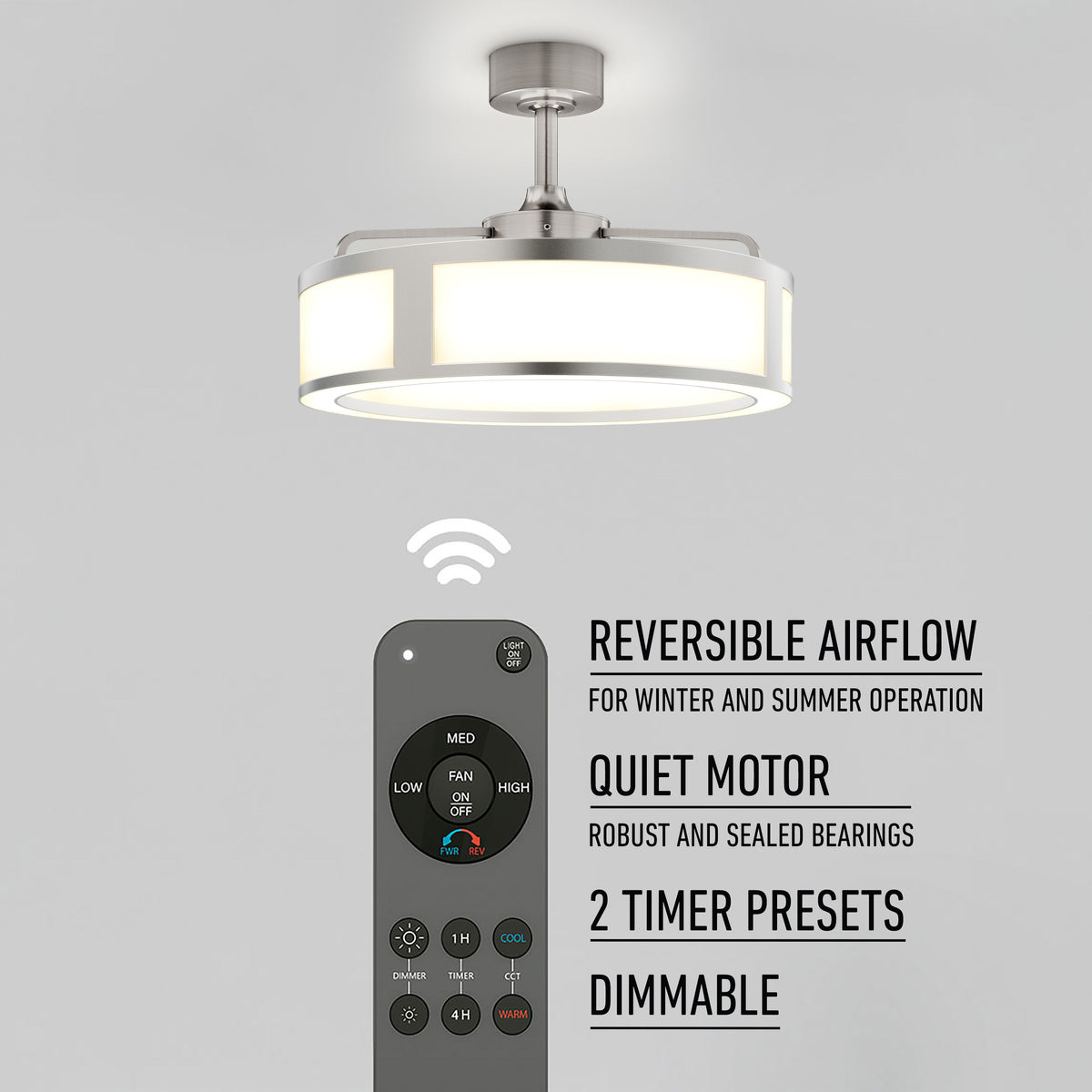Huxley 23 in. (59 cm) LED modern fandelier ceiling fan with light