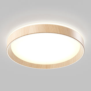 The Artika Callisto 15 in. LED flush mount light features a wooden trim and white frosted center, offering a soft, even glow. Its modern design suits any space, while the 5 CCT options let you customize the lighting to your preference.