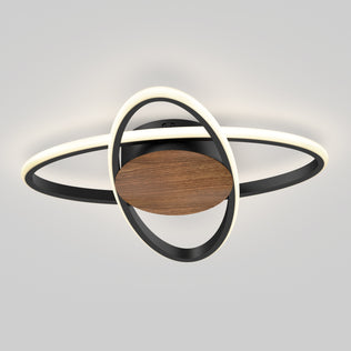 Artika Atomic 15 in. Modern LED Flush Mount Ceiling Light features 5 adjustable colour temps and a sleek wood-finish design with circular LED rings.