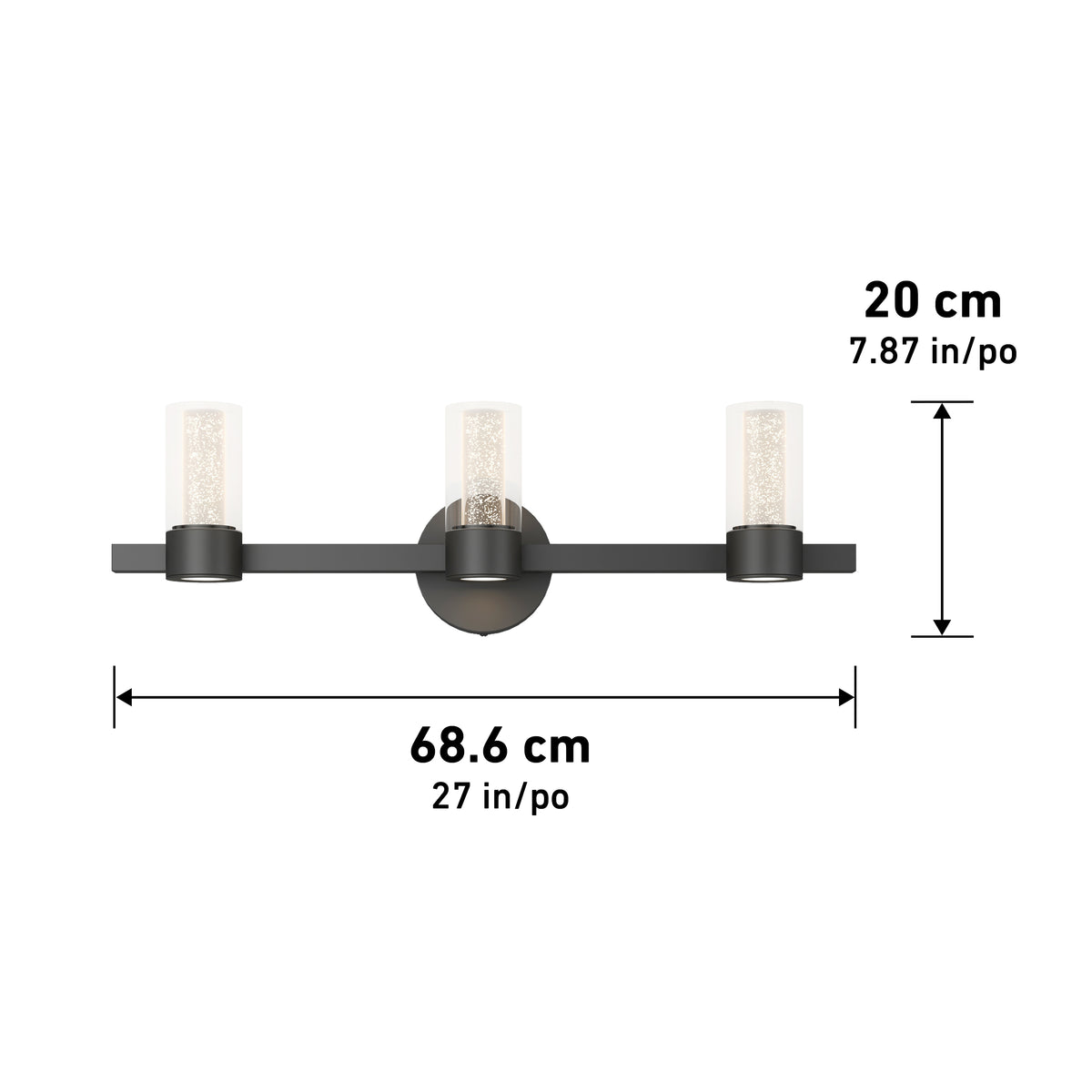 Novello 27-in (69 cm) 3-Light Modern LED Vanity Light for Bathroom