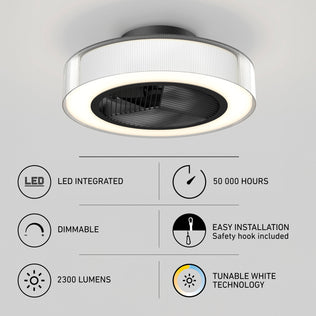 Artika Groove 20-in. LED fandelier ceiling fan with remote; dimmable, tunable white, 2300 lumens, easy install, lasts 50,000 hrs.