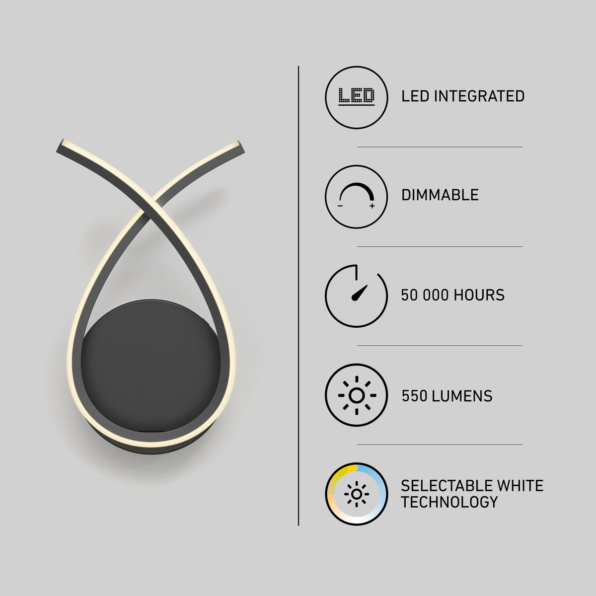 Gamma lámpara de pared LED moderno 5 CCT