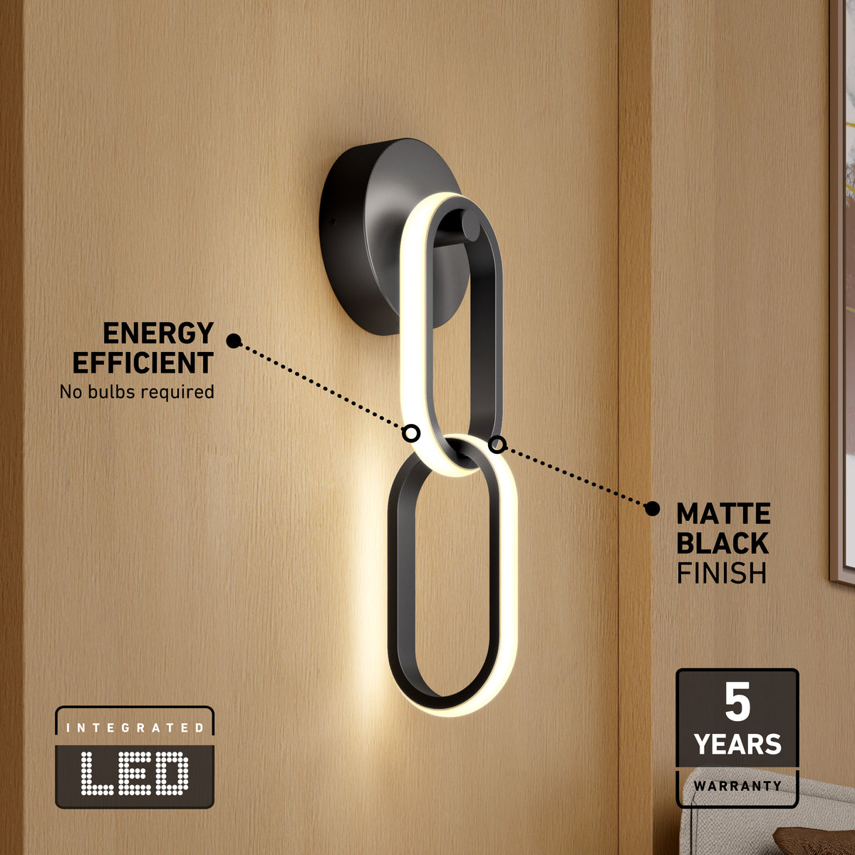 Catena lámpara de pared LED moderno 5 CCT
