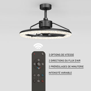 Artika Carat 23" LED ceiling fan features a gemstone-cut diffuser, remote, and customizable speed, direction, timer, and light.