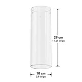 Artika-CAN-dev Outer glass cylinder replacement part, 290 mm (11.41 in) tall, 10 cm (3.9 in) diameter, clear cylindrical design. FINAL SALE item.