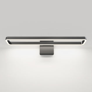 The Artika Hinge 27-in (68 cm) Integrated LED 3-CCT Vanity Light Bar offers a sleek, modern look in matte black, illuminating both upward and downward—perfect for brightening any bathroom wall.