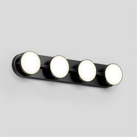 The Artika Santori 27-in LED vanity light features four round bulbs on a matte black base, perfect for modern bathrooms.