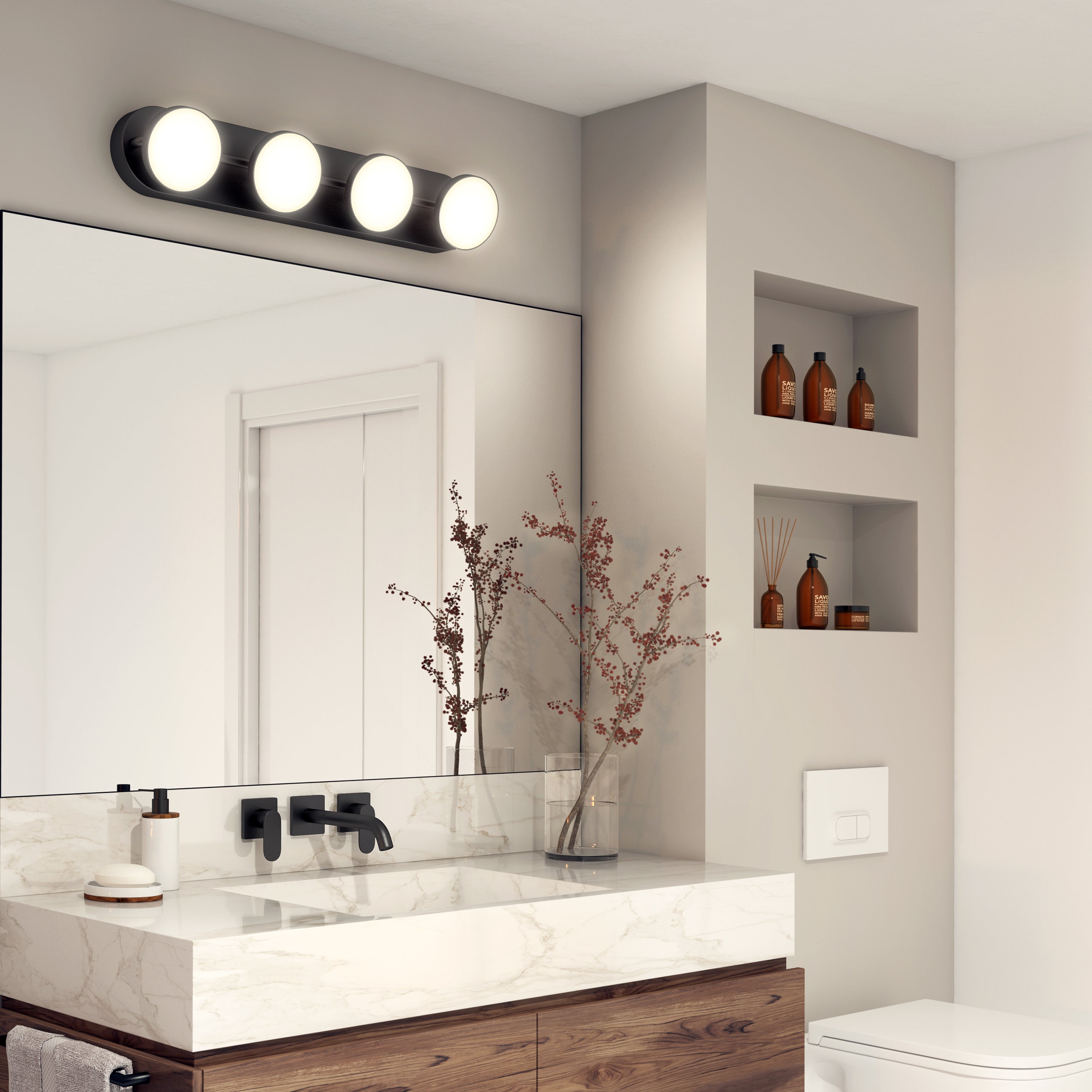 Santori LED Vanity Light Matte Black in Matte Black | Artika Canada