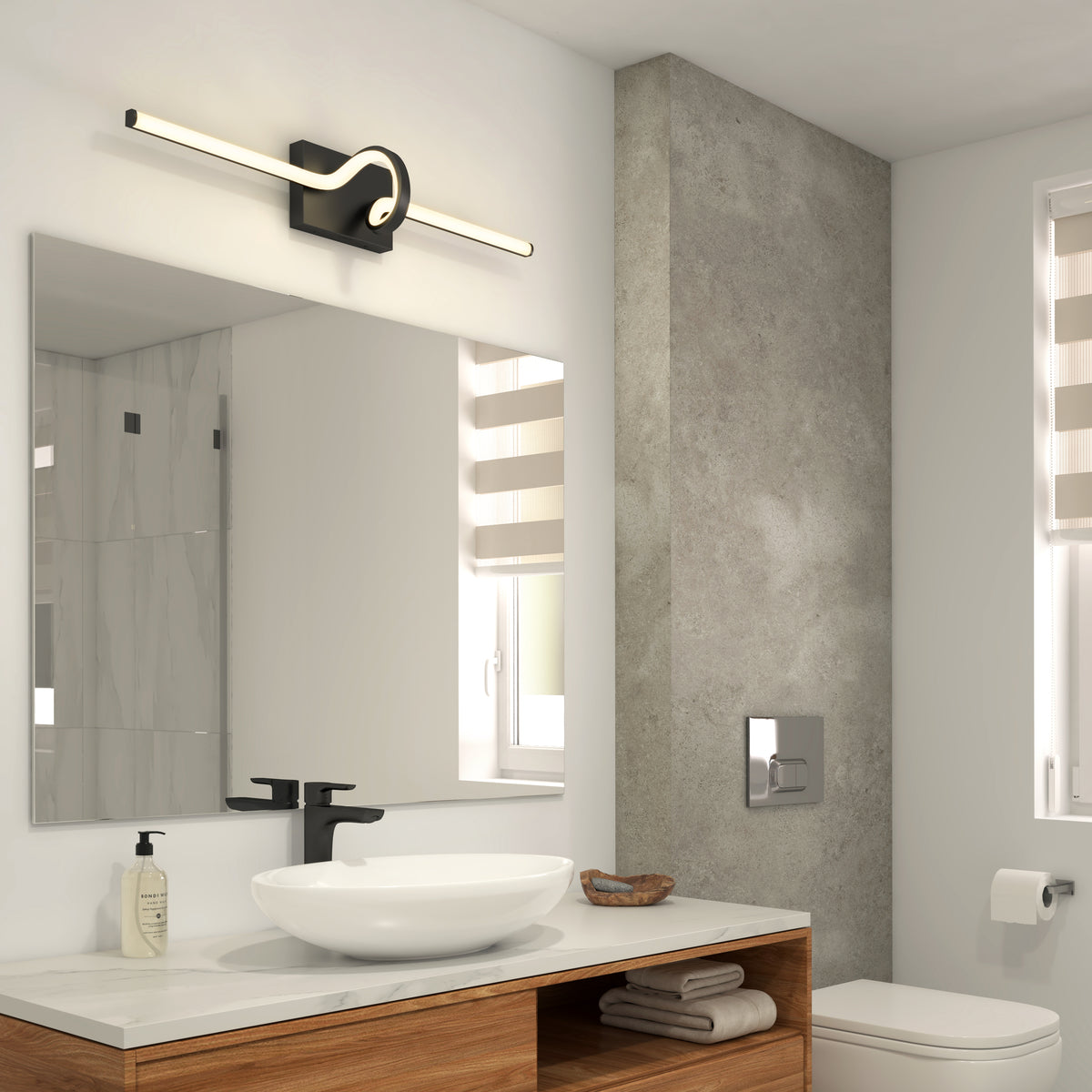 Bowtie 29 pulg (74 cm) luminario de baño LED integrado 5 TCL para baño