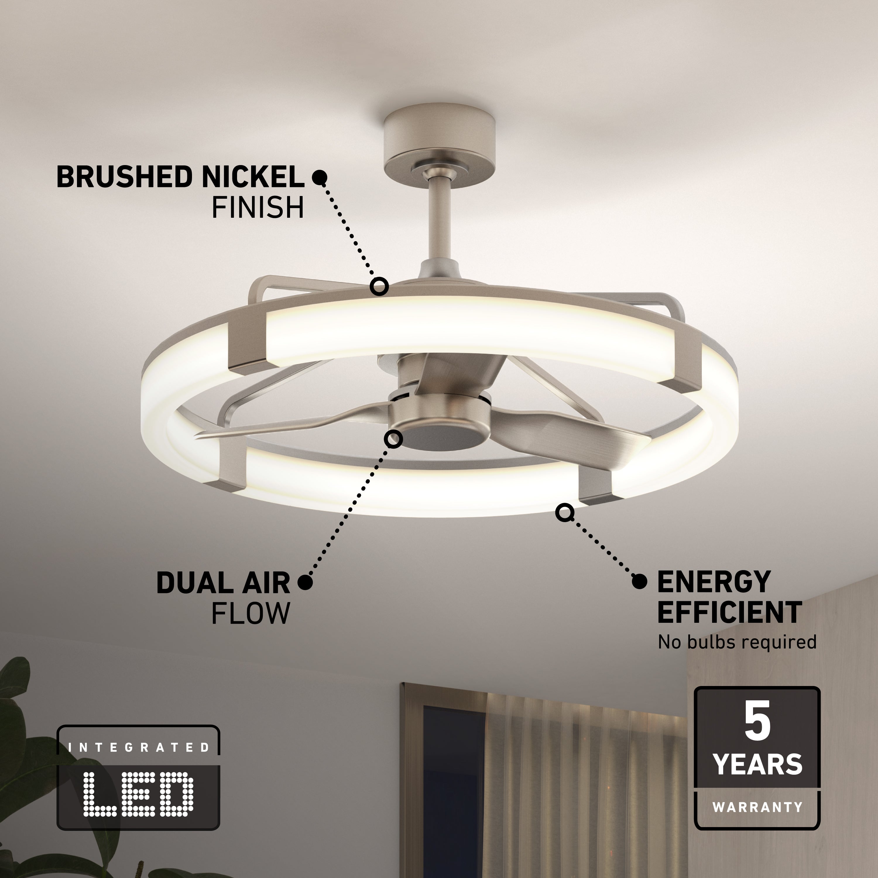 Artika Sunnyvale LED シーリングファン Sunnyvale 28 in. LED modern
