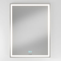 The Aurea anti-fog LED wall mirror by Artika features a light border and touch controls, adding modern style to any white wall.