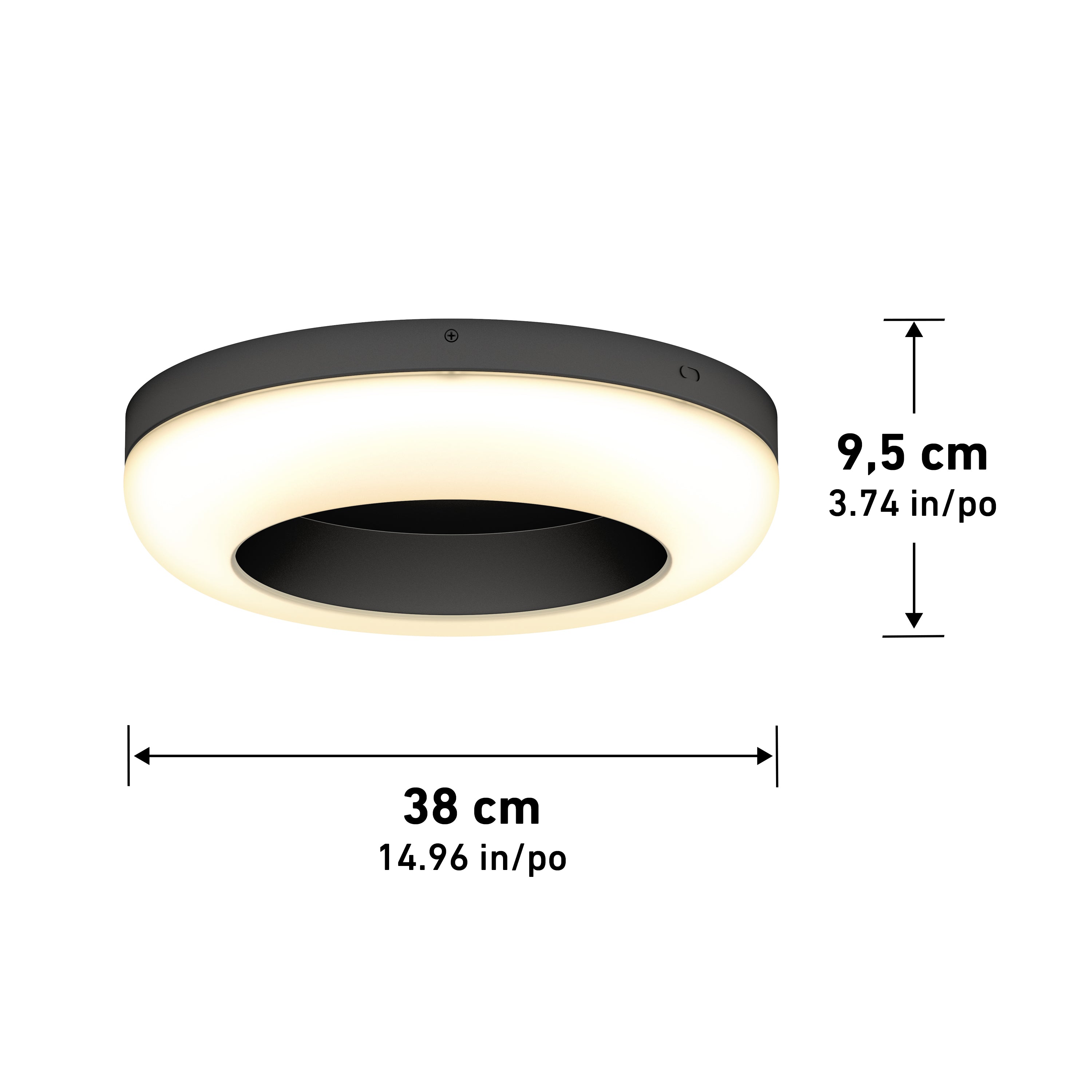 Louka 15 in. LED Flush Mount Light 5 CCT in Matte Black | Artika