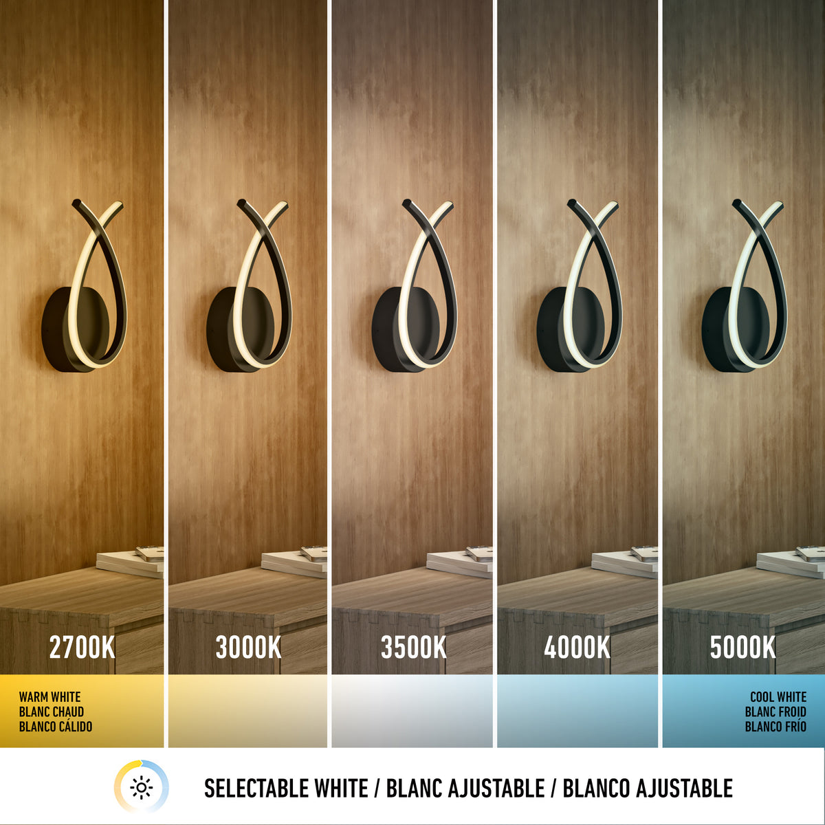 Gamma lámpara de pared LED moderno 5 CCT