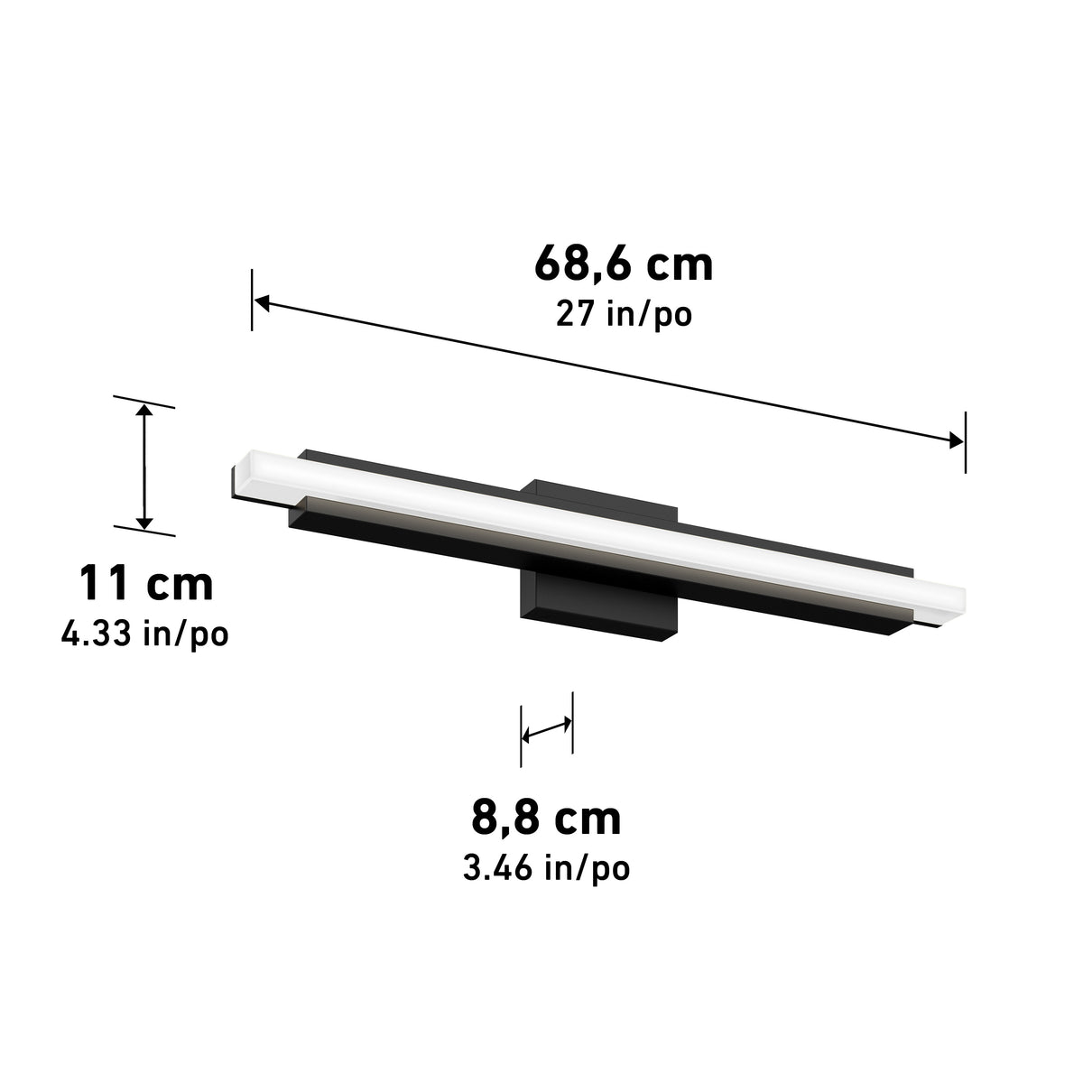 Ophelia 27-in (69 cm) Integrated LED 5-CCT Vanity Light Bar for Bathroom