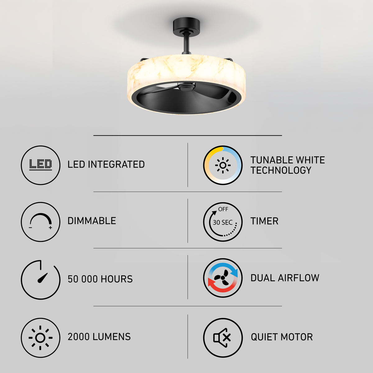 Selena 23 in. (58 cm) LED modern fandelier ceiling fan with light - includes remote