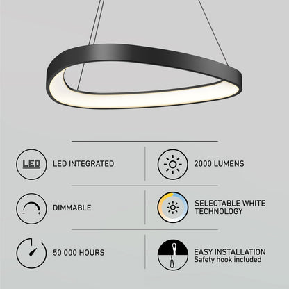 Artika Bjorn modern LED pendant light, 5 CCT, 2000 lumens, integrated LEDs, and easy to install.