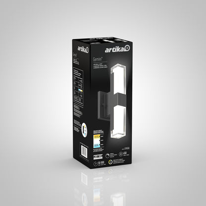 Gemini indoor-outdoor LED wall light