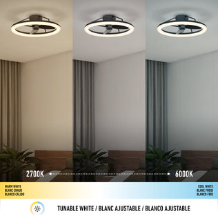 Artika Darren 23 in. LED modern fandelier ceiling fan offers 2700K–6000K light and includes a remote for easy control.