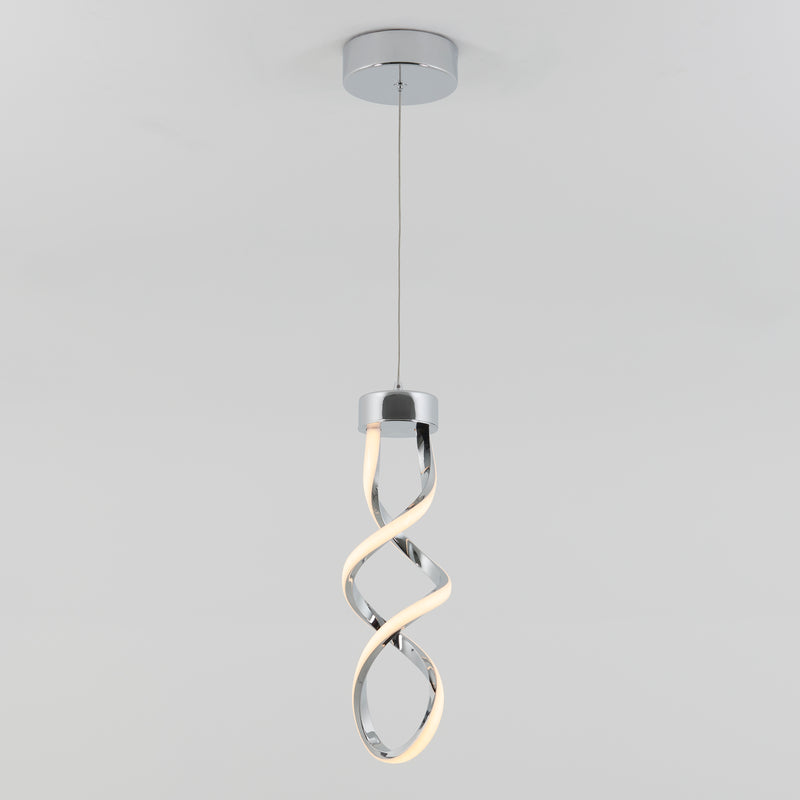 Mini Swirl LED pendant light, Chrome