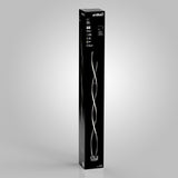 Tall, rectangular black box packaging for an Ardika brand LED floor lamp with a modern twisted design. The box displays a photo of the lamp, product details, and the Ardika logo on a gray gradient background.