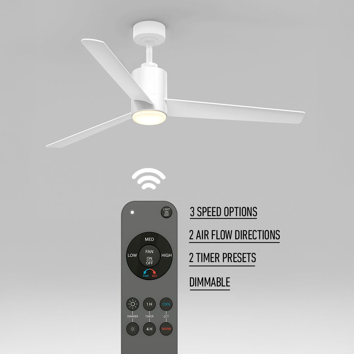 Ellison 132 cm (52 in.) LED moderno fandelier ventilador de techo con luz - control remoto incluido