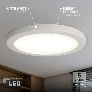 Artika Europa Disk 9 in. (23 cm) Modern LED Flush Mount Ceiling Light 3 CCT in a round, matte white finish with energy-efficient performance.